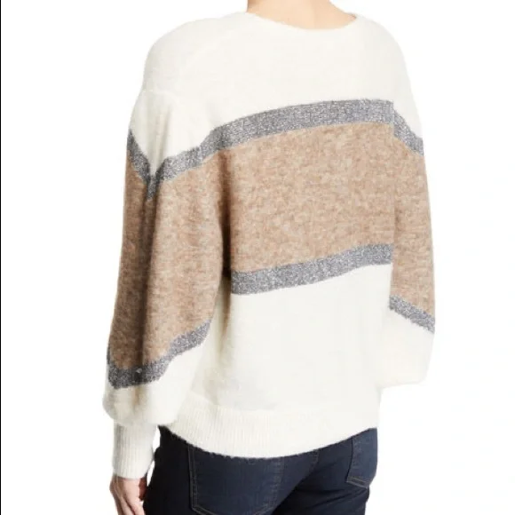 Veronica Beard Miley Colorblock Metallic Pullover Sweater - Picture 3 of 11